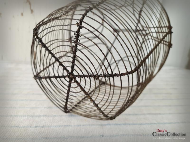 VERKAUFT ! Draht Salatschleuder ~ Eierkorb ~ Frankreich ~ Fil de Fer ~ Metall ~ Landhausküche rustikal ~ Bauernhaus ~ Obstkorb ~ Aufbewahrung