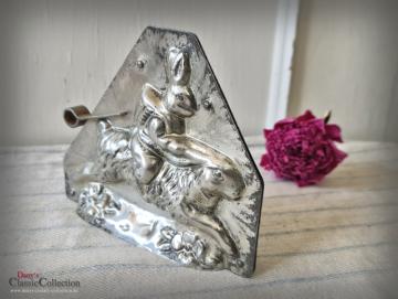 VERKAUFT ! Hase auf Hase HERIS Schokoladenform 14 cm ~ Metall Form ~ Gießform ~ Vintage Osterhase ~ Frohe Ostern ~ Sammlerstück ~ hy5353h5