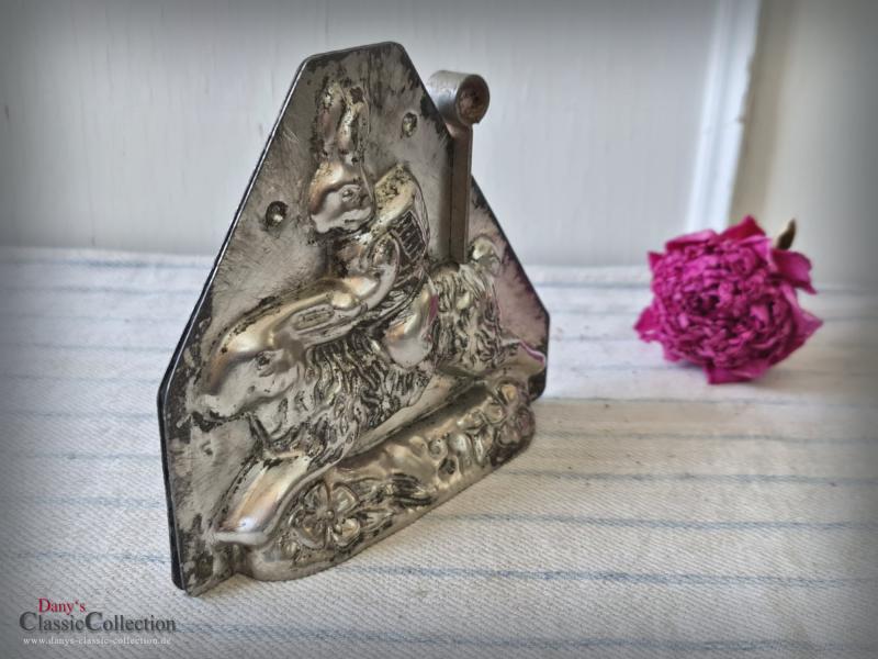 VERKAUFT ! Hase auf Hase HERIS Schokoladenform 14 cm ~ Metall Form ~ Gießform ~ Vintage Osterhase ~ Frohe Ostern ~ Sammlerstück ~ hy5353h5