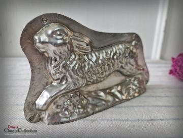VERKAUFT ! Rennender Hase Schokoladenform ~ laufender Hase ~ antike Metall Gießform ~ Patisserie ~ seltenes Sammlerstück ~ Shabby Ostern