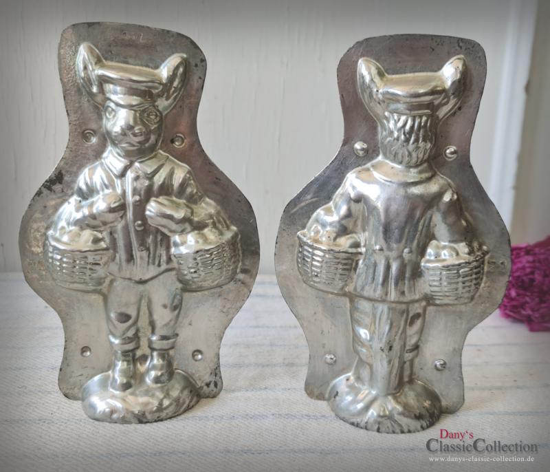 HERIS Postbote Schokoladenform 16,5 cm ~ Hase mit 2 Körben ~ Vintage Osterdeko ~ Frohe Ostern ~ Rarität ~ Sammlerstück