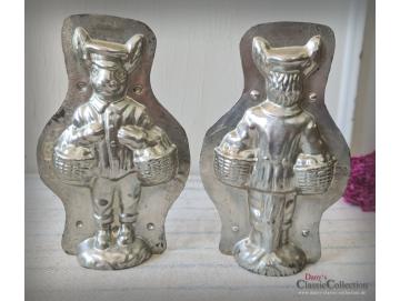 HERIS Postbote Schokoladenform 16,5 cm ~ Hase mit 2 Körben ~ Vintage Osterdeko ~ Frohe Ostern ~ Rarität ~ Sammlerstück