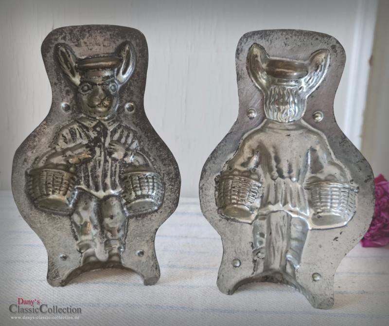 HERIS Postbote Schokoladenform 16,5 cm ~ Hase mit 2 Körben ~ Vintage Osterdeko ~ Frohe Ostern ~ Rarität ~ Sammlerstück