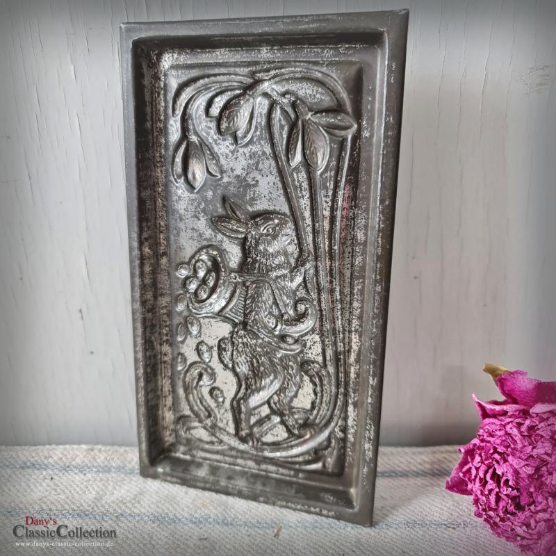 VERKAUFT ! Hasen Schokoladen Tafel ~ Oster Schokoladenform ~ H. Walter Metall Gießform ~ Vintage Ostern ~ Landhausküche ~ Frohe Ostern