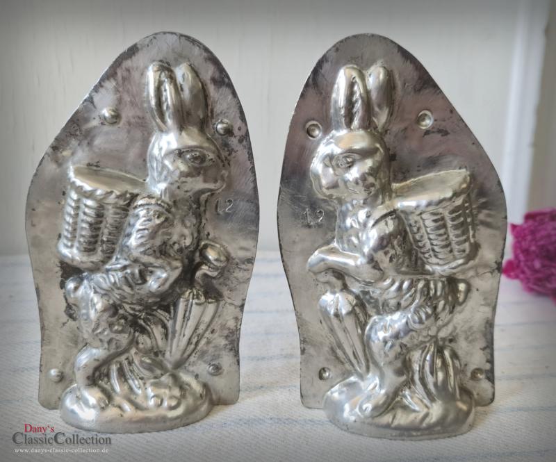 VERKAUFT ! Alte Laurösch Schokoladenform Hase 14 cm ~ Osterhase stehend mit Schirm ~ Vintage Osterdeko ~ Frohe Ostern ~ Vintage Ostern