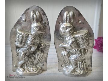 VERKAUFT ! Alte Laurösch Schokoladenform Hase 14 cm ~ Osterhase stehend mit Schirm ~ Vintage Osterdeko ~ Frohe Ostern ~ Vintage Ostern