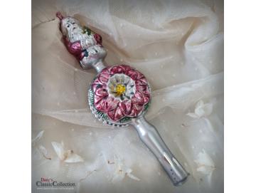 Außergewöhnliche Nikolaus Christbaumspitze 21,5 cm ~ Blume mit Einstich ~ bunte Bemalung ~ Weihnachtsbaum ~ Frohe Weihnachten