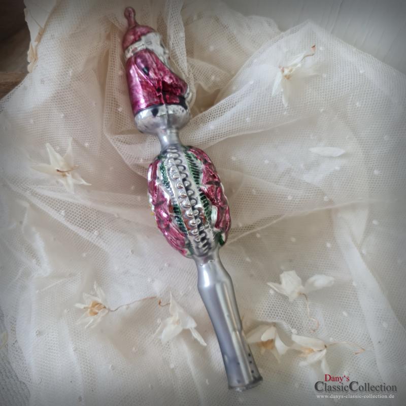 Außergewöhnliche Nikolaus Christbaumspitze 21,5 cm ~ Blume mit Einstich ~ bunte Bemalung ~ Weihnachtsbaum ~ Frohe Weihnachten