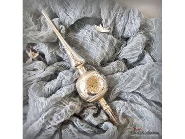 VERKAUFT ! 26 cm Reflex Christbaumspitze ~ Silber ~ 3 Einstiche ~ Weihnachtsbaum ~ Bauernsilber ~ Nostalgie Weihnacht