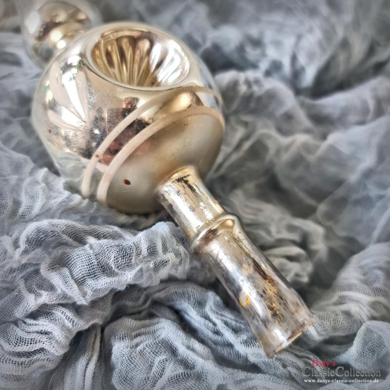 VERKAUFT ! 26 cm Reflex Christbaumspitze ~ Silber ~ 3 Einstiche ~ Weihnachtsbaum ~ Bauernsilber ~ Nostalgie Weihnacht