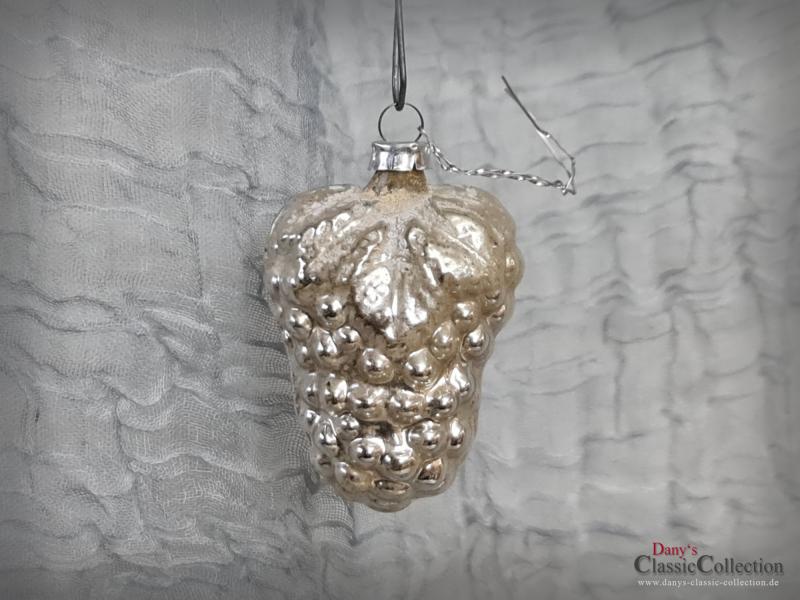 VERKAUFT ! Antike Traube Christbaumschmuck ~ Beere silber verspiegelt ~ Baumbehang ~ Weihnachtsbaum ~ shabby Weihnacht ~ nostalgische Weihnachten