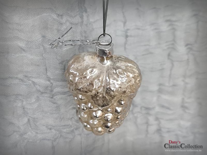 VERKAUFT ! Antike Traube Christbaumschmuck ~ Beere silber verspiegelt ~ Baumbehang ~ Weihnachtsbaum ~ shabby Weihnacht ~ nostalgische Weihnachten