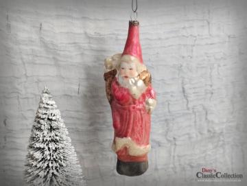 VERKAUFT ! 15 cm großer Nikolaus mit Sack ~ Santa Claus ~ Weihnachtsmann ~ Venezianischen Tau ~ Glasornament ~ Frohe Weihnachten
