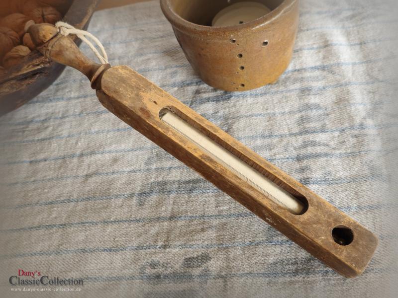 VERKAUFT ! Holz Thermometer 31 cm ~ Holzthermometer ~ Badethermometer ~ Vintage Deko ~ Landhaus ~ Rarität ~ Sammlerstück