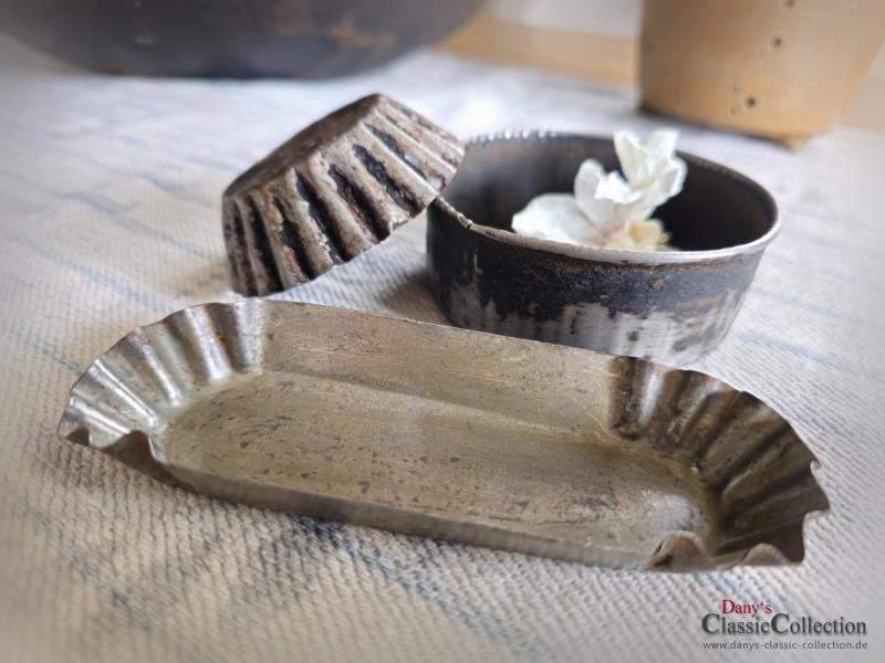 3er SET Backförmchen ~ Brioche ~ Pommes Schale ~ Zwieback Backform ~ Kerzen Deko ~ Vintage Landhaus Deko