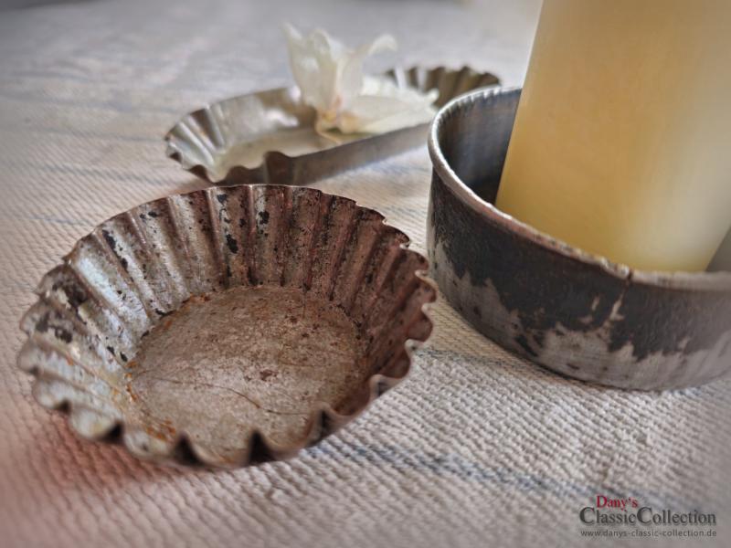 3er SET Backförmchen ~ Brioche ~ Pommes Schale ~ Zwieback Backform ~ Kerzen Deko ~ Vintage Landhaus Deko