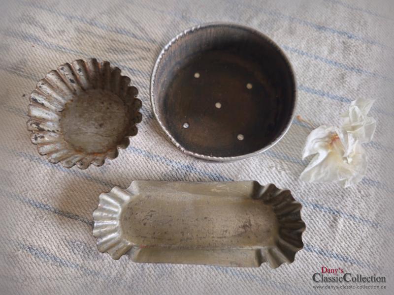 3er SET Backförmchen ~ Brioche ~ Pommes Schale ~ Zwieback Backform ~ Kerzen Deko ~ Vintage Landhaus Deko