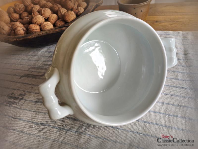 VERKAUFT ! Terrine weiß ~ Suppenschüssel ~ Keramik Schüssel ~ Landhaus Küche ~ Obstschale ~ Übertopf