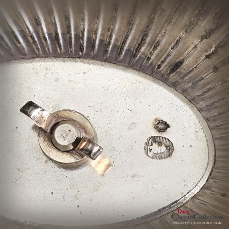 VERKAUFT ! Terrine mit Deckel ~ versilbert ~ Perlrand ~ Sammlerstück ~ gepunzt ~ Patina ~ für Blumengesteck