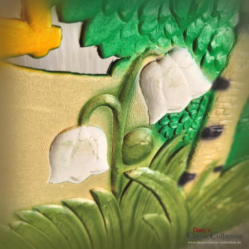 Alte 49 x 40 cm Osterpappe ~ Zwerg auf Schaukel ~ Schaufensterdeko ~ Osterschmuck ~ Osterdeko ~ Sammlerstück ~ Frohes Fest