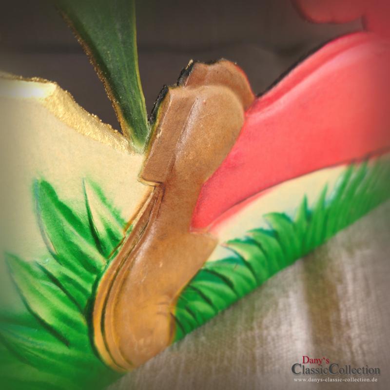 Alte 49 x 39,5 cm Pappe ~ Zwerg läutet Schneeglöckchen ~ Schaufensterdeko ~ Osterschmuck ~ Osterdeko ~ Sammlerstück ~ Frohe Ostern