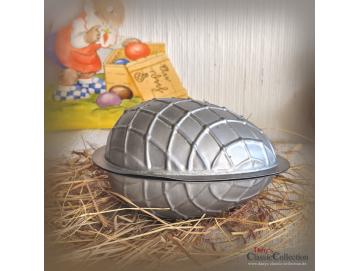 Vintage Ei Schokoladenform ~ Ei mit Gitter Prägung ~ Osterei zweiteilig ~ Oster Home Dekor