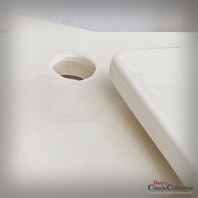 VERKAUFT ! alte Schneidebrettchen ~ Keramik altweiß ~ Frühstücksbrett ~ Porzellanbrett ~ Zwiebel Brettchen ~ Vintage Landhaus Küche