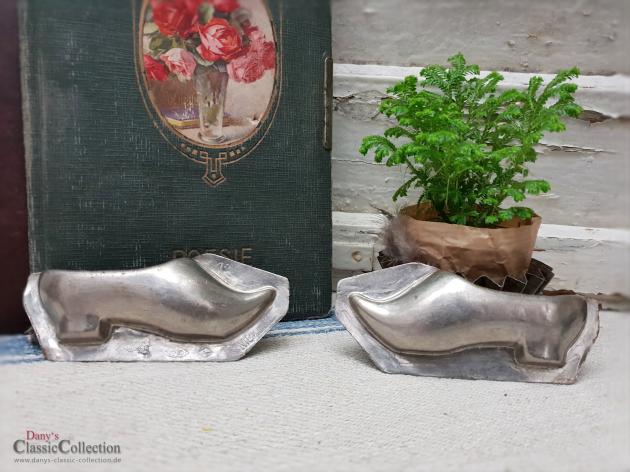 Alte helle Schuh Schokoladenform zweiteilig ~ 10,5 cm ~ Halbschuh komplett ~ Shabby Home ~ Vintage Deko ~ ht2376kh