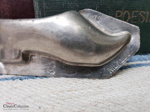 Alte helle Schuh Schokoladenform zweiteilig ~ 10,5 cm ~ Halbschuh komplett ~ Shabby Home ~ Vintage Deko ~ ht2376kh