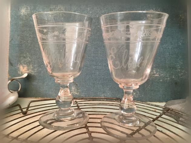 Weinglas mit Schliff