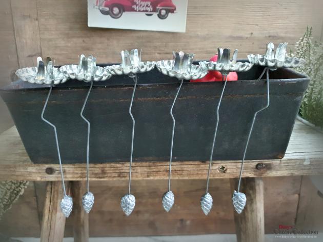 VERKAUFT ! 6 Pendelkerzenhalter ~ Baumkerzenhalter silber ~ Weihnachtsbaum ~ Weihnachten