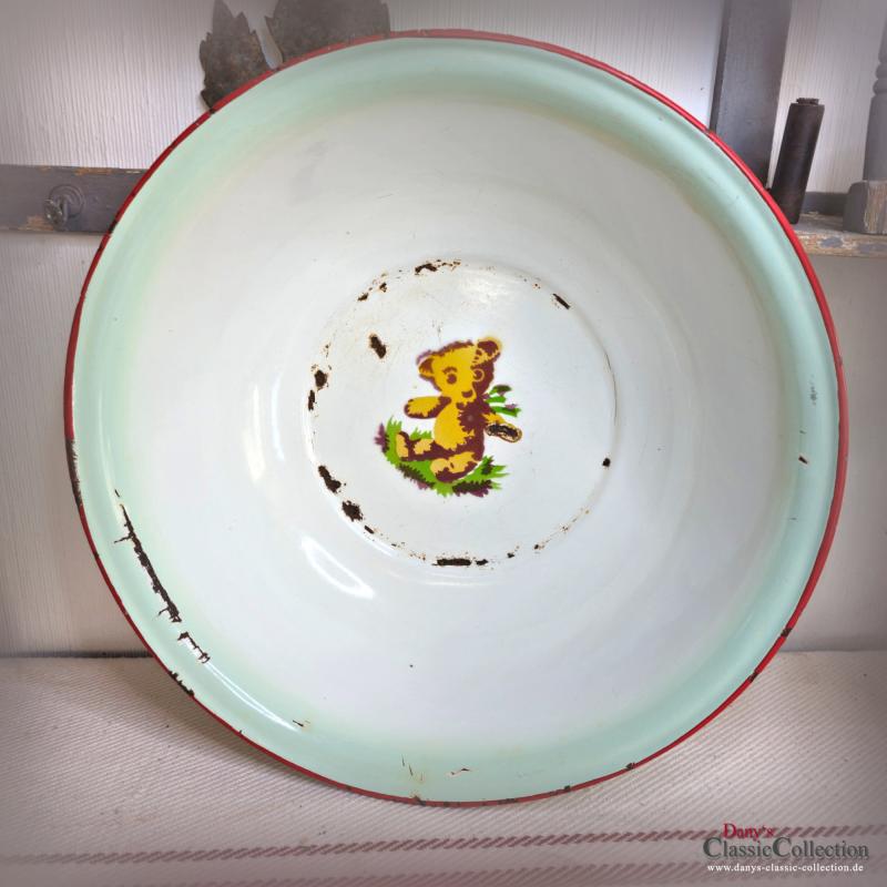 Große Teddy Emailleschüssel Bärenmotiv