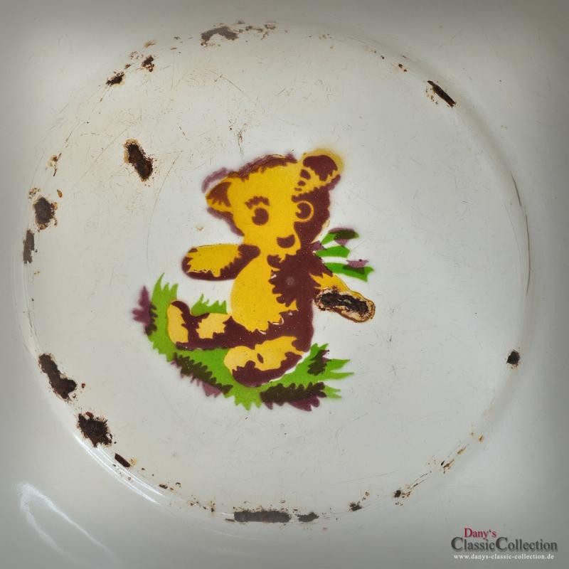 Große Teddy Emailleschüssel Bärenmotiv