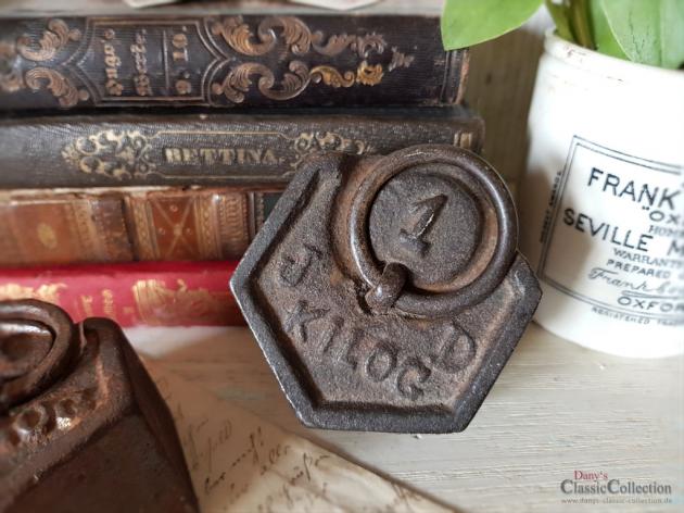 VERKAUFT ! Altes französisches Gewicht 6-eckig 1 kg