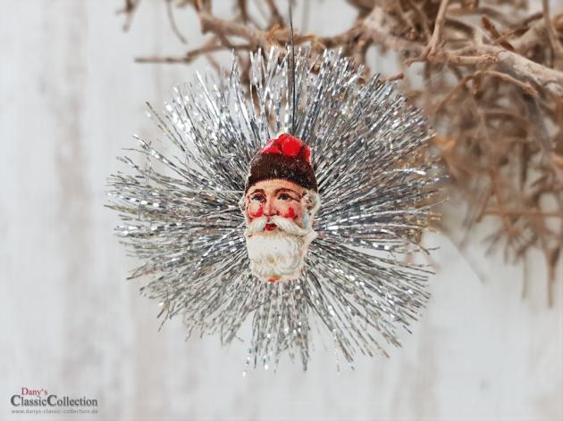 VERKAUFT ! - Wunderschöner alter Christbaumschmuck ~ Metallanhänger mit Oblaten auf beiden Seiten ~ Star xmas decoration