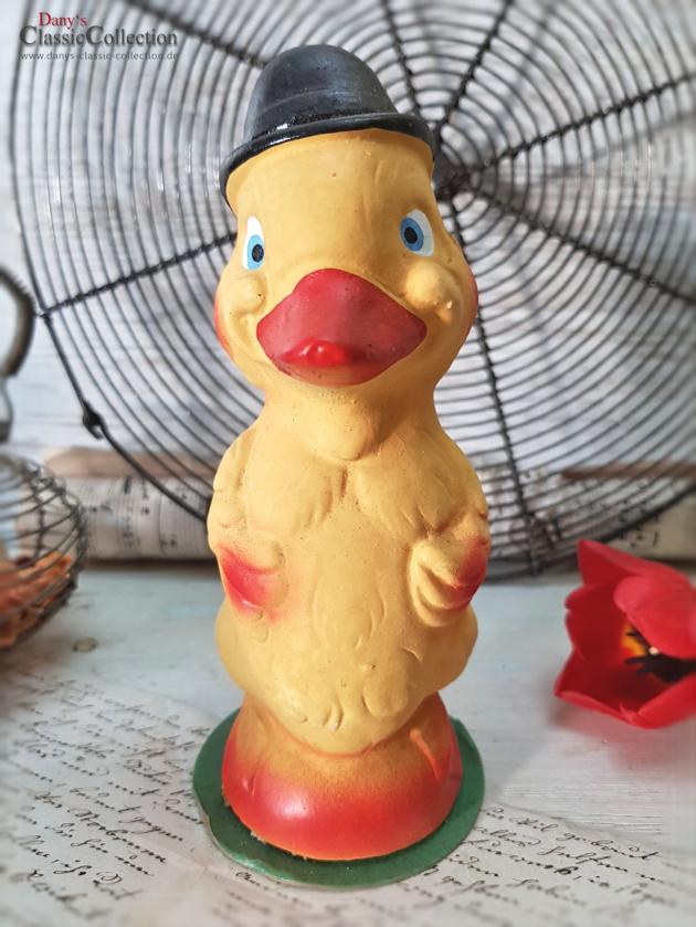 Entlein mit Hut ~ 50iger Jahre Osterdekoration ~ Sammlerstück