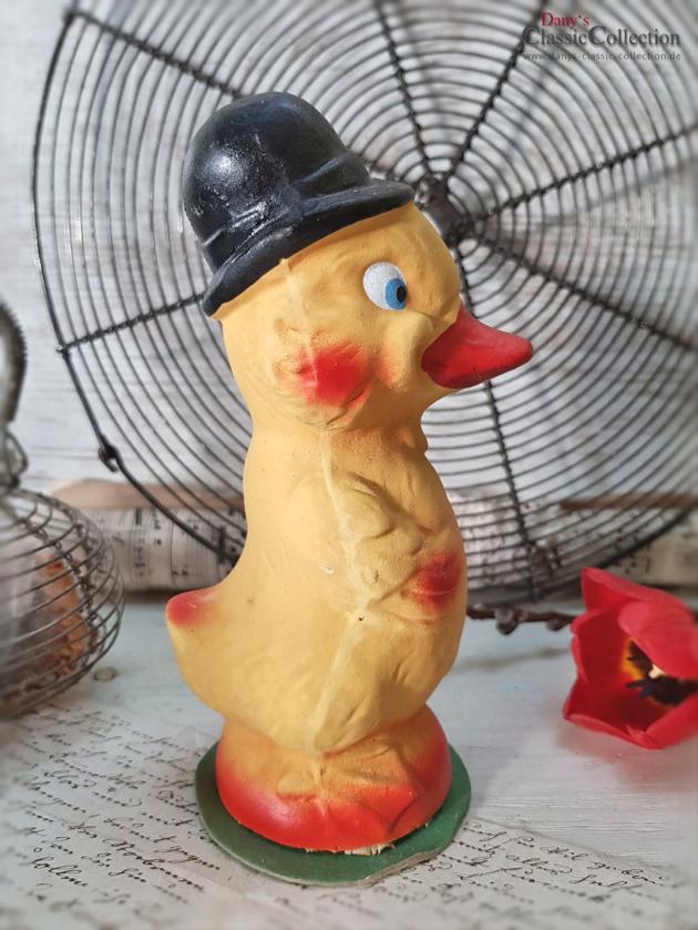 Entlein mit Hut ~ 50iger Jahre Osterdekoration ~ Sammlerstück