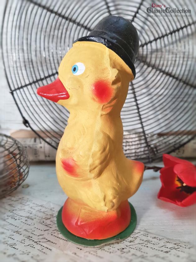 Entlein mit Hut ~ 50iger Jahre Osterdekoration ~ Sammlerstück