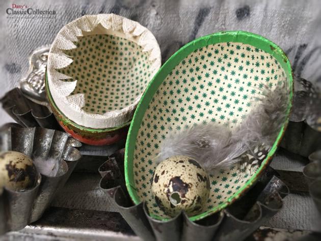 Altes Füllei ~ Papp-Osterei ~ Candy Container ~ Hasenmotiv ~ Made in Western Germany