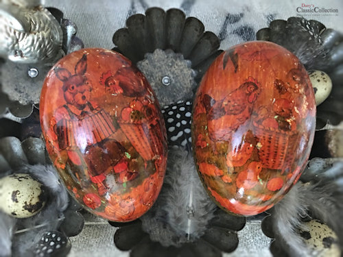 Altes Füllei ~ Papp-Osterei ~ Candy Container ~ Hasenmotiv ~ Made in Western Germany