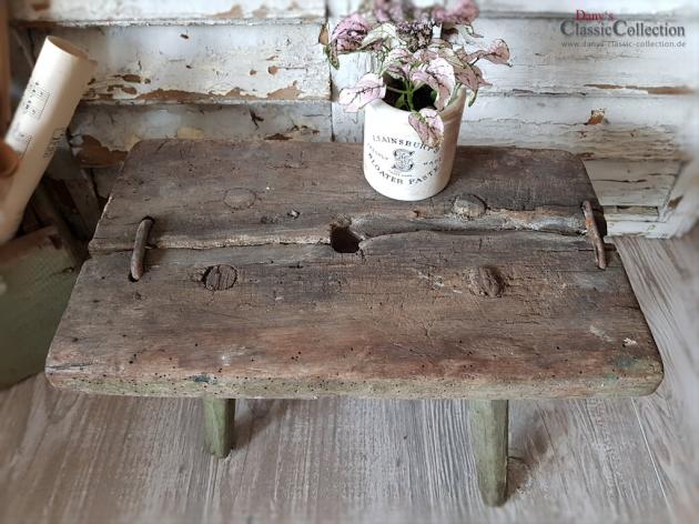 VERKAUFT ! Uralter primitiver Melkschemel ~ antiker Holzschemel ~ Hocker ~ Beistelltisch ~ Vintage Shabby chic