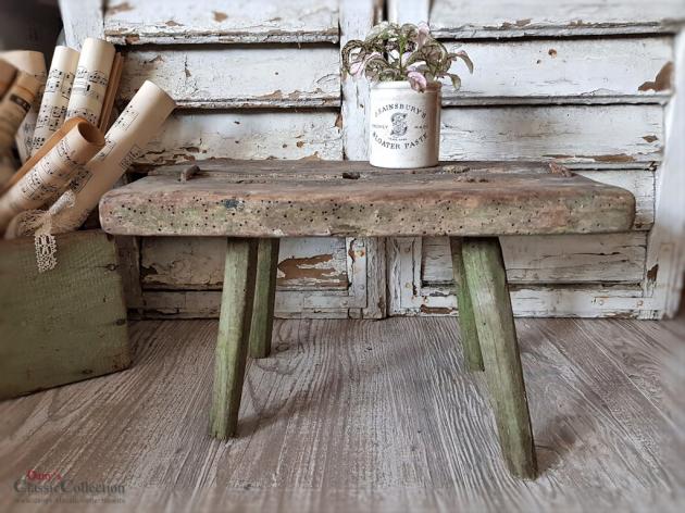 VERKAUFT ! Uralter primitiver Melkschemel ~ antiker Holzschemel ~ Hocker ~ Beistelltisch ~ Vintage Shabby chic