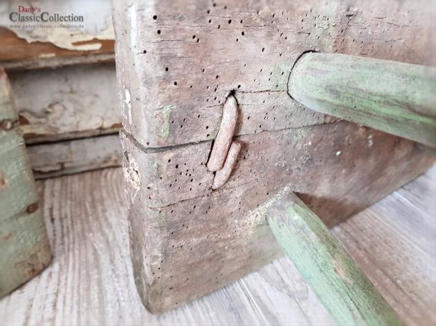 VERKAUFT ! Uralter primitiver Melkschemel ~ antiker Holzschemel ~ Hocker ~ Beistelltisch ~ Vintage Shabby chic
