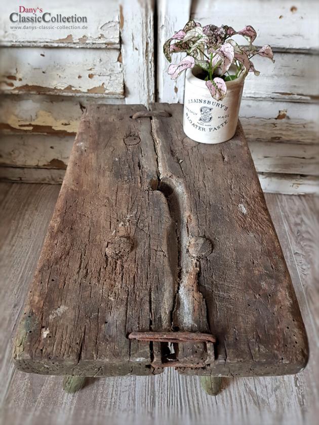 VERKAUFT ! Uralter primitiver Melkschemel ~ antiker Holzschemel ~ Hocker ~ Beistelltisch ~ Vintage Shabby chic