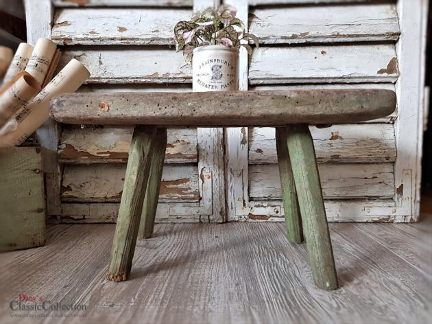 VERKAUFT ! Uralter primitiver Melkschemel ~ antiker Holzschemel ~ Hocker ~ Beistelltisch ~ Vintage Shabby chic