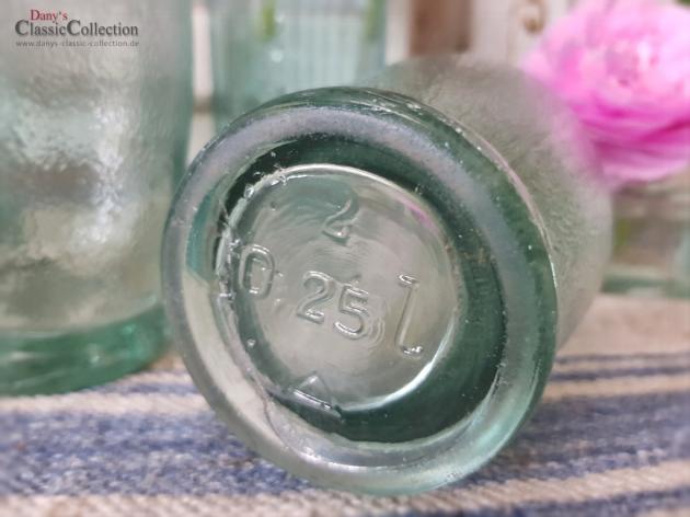 Schöne alte Limonadenflaschen ~ aquamaringrünes Pressglas ~ angerauht ~ antike Glasflaschen