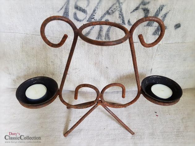 dekorativer Ständer ~ rostiger Eisenständer ~ Kerzenständer ~ Tischdeko ~ Shabby Dekoration ~ Brocante ~ Gartendeko