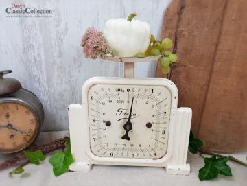 VERKAUFT ! Tellerwaage, Küchenwaage, Freya 10 kg Waage, emailliert, crème beige, Küchendeko, Brocante, Shabby chic, Landhausküche