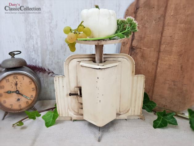 VERKAUFT ! Tellerwaage, Küchenwaage, Freya 10 kg Waage, emailliert, crème beige, Küchendeko, Brocante, Shabby chic, Landhausküche