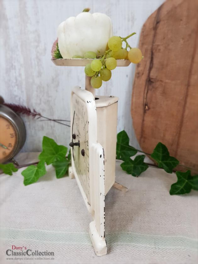 VERKAUFT ! Tellerwaage, Küchenwaage, Freya 10 kg Waage, emailliert, crème beige, Küchendeko, Brocante, Shabby chic, Landhausküche